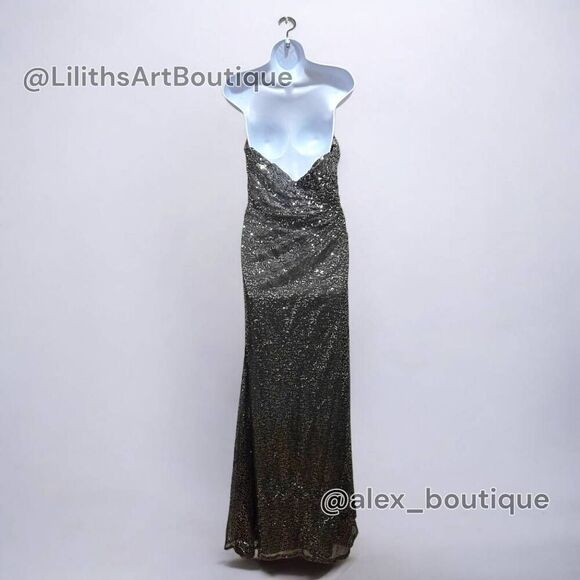 Juliet Strapless Sequin Bodycon Maxi Dress(C046)-Size L for Women - Picture 4 of 11